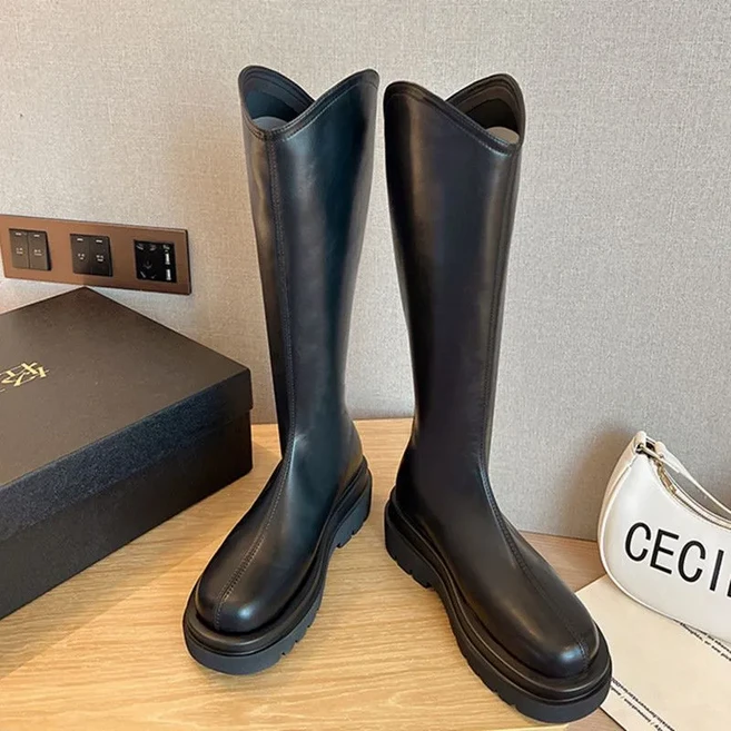 時尚厚底長靴 高筒顯瘦百搭女靴 舒適耐穿展現修長美腿