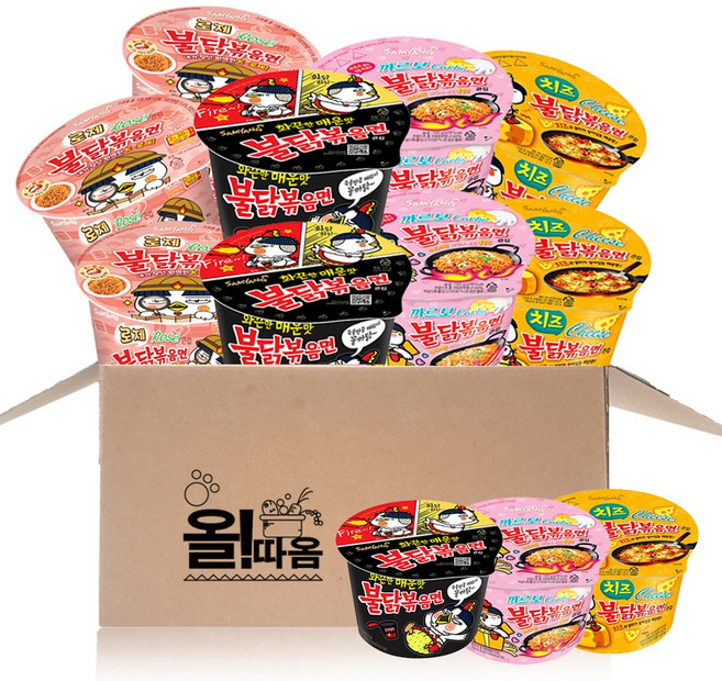 불닭큰컵4종 불닭+까르보+치즈+로제, 12개