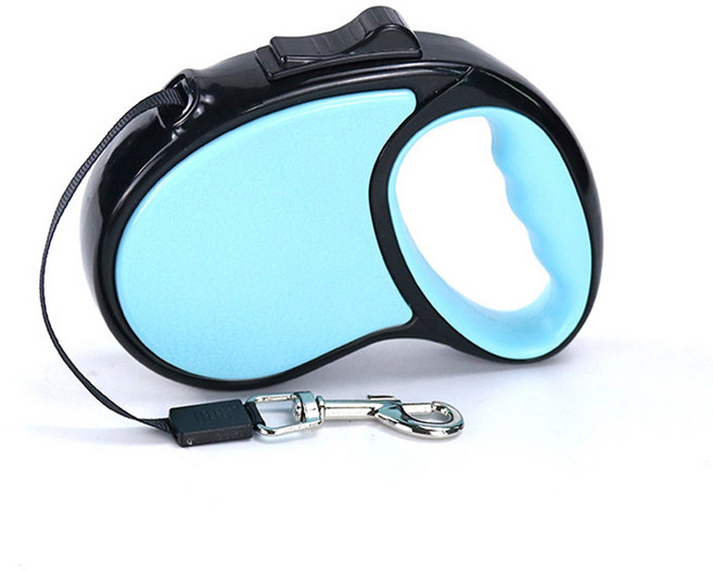 [반려동물 자동 견인줄] 대형 애견 끈 5 m 견인줄 안전가이드줄 반려동물 주인의 필수품, 1개, 하늘색
