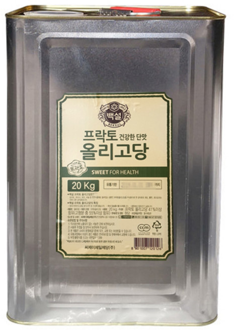 백설 프락토 올리고당, 1개, 20kg