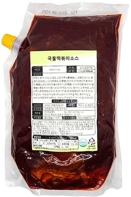 [피자다] 바로푸드 국물떡볶이소스, 1개, 2kg