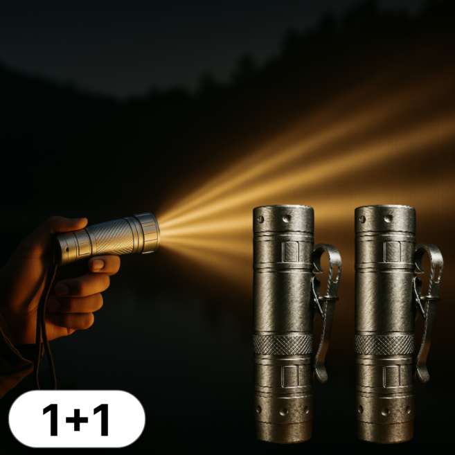 초강력 미니 휴대용 손전등, 2개, 실버