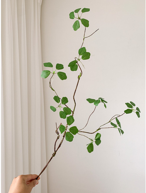 와이어 롱 엔카이셔스 그린잎 나뭇가지 조화, M(총길이 85cm), 1개