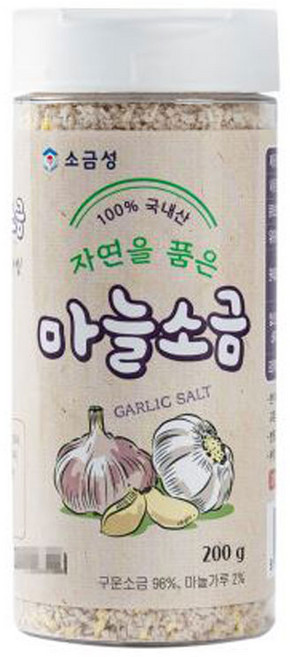 소금성 가는입자 마늘소금 용기형, 1개, 200g