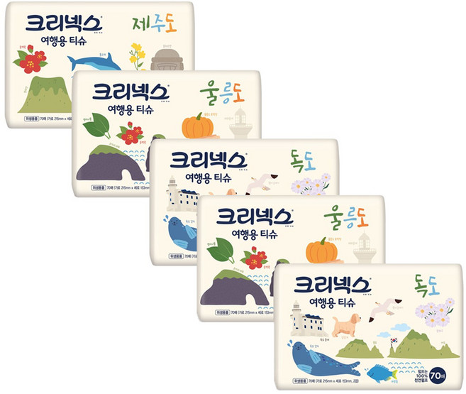 크리넥스 여행용 티슈, 70개입, 5개