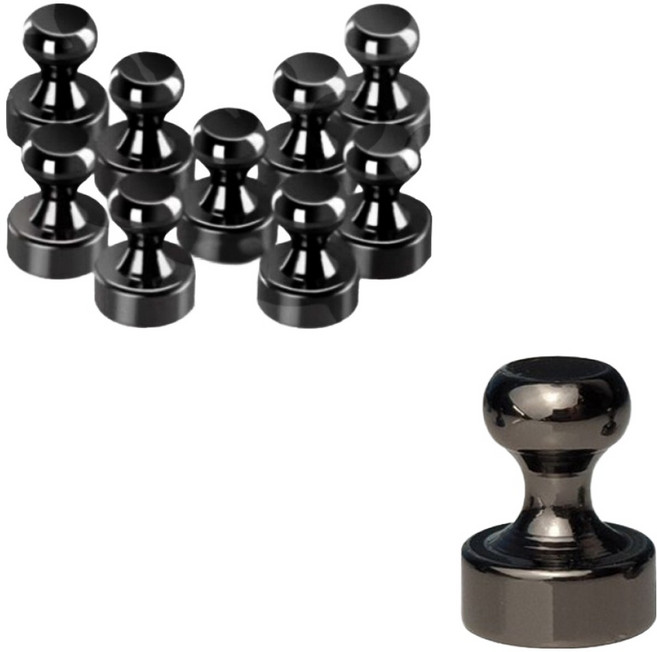 대한 몰 초강력 메모 스탬프 네오디움 냉장고 현관 주방 후드 자석, 블랙, 10개