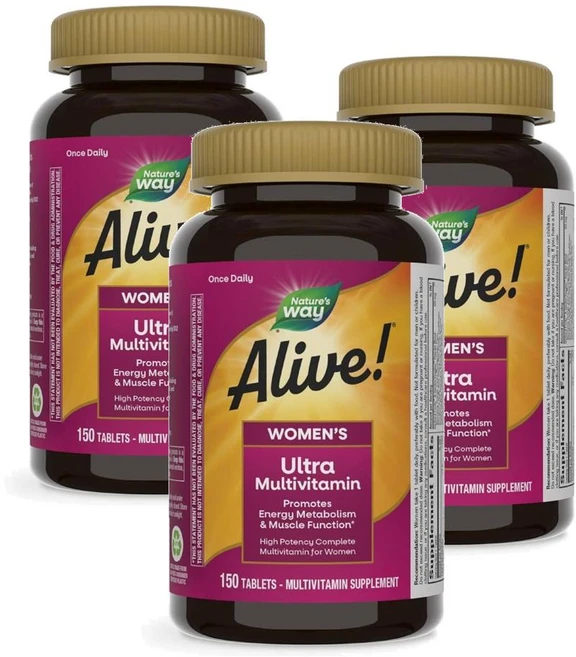 네이처스웨이 얼라이브 여성 데일리 울트라 멀티비타민 Nature's Way Alive Women Ultra Multivitamin, 150정, 3개 - 쿠팡