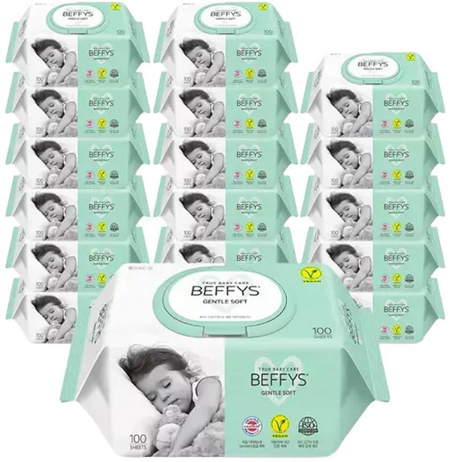 베피스 젠틀 소프트 (캡) 물티슈 100매 X 18팩(60gsm 배송), 60g, 18개