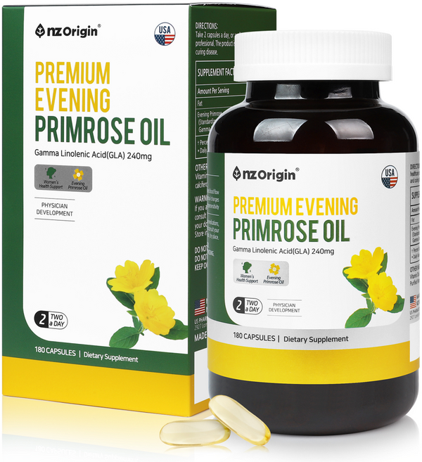 미국산 감마리놀렌산 달맞이꽃종자유 월경전증후군 PMS 갱년기 여드름 항염증 면역개선 아토피 피부염증 습진 유방통증 혈행개선 엄마 여자친구 그날을 위한 건강선물, 180정, 1개