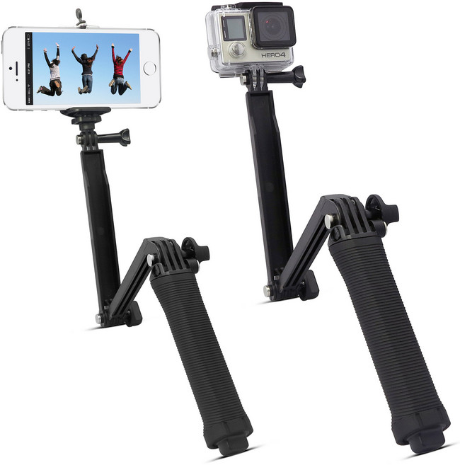 Zoom-AI 고프로 액션캠 호환 3 Way 그립, 1개, 호환 3way