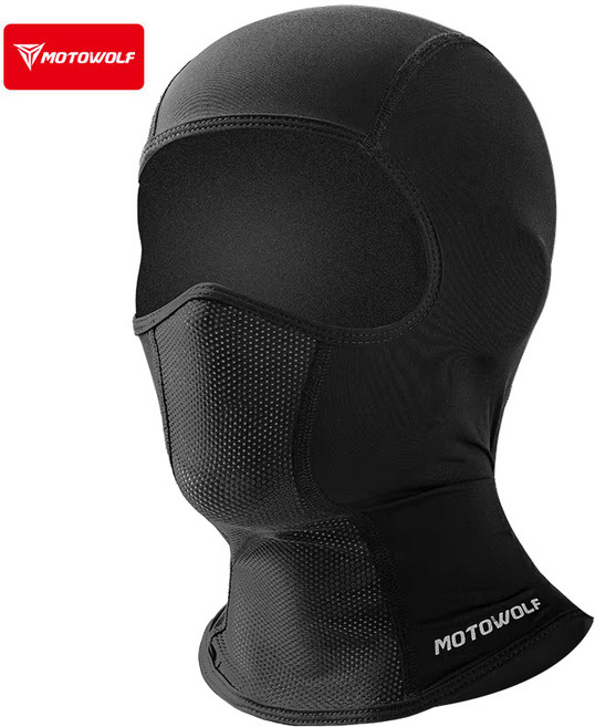 모토울프 바라클라바 오토바이 쿨맥스 여름 헬멧 이너 마스크 FM1, Black, 1개