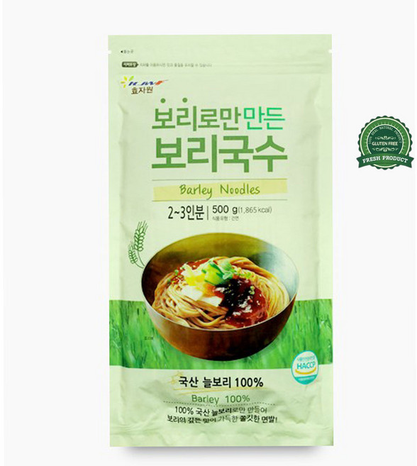 효자원 100% 보리로만 만든 보리국수 500g / 늘보리 글루텐프리 국내산 무방부제