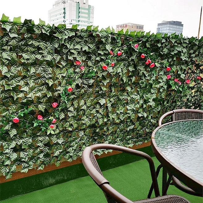 나뭇잎 가림막, 3m, 둥근형 진녹색