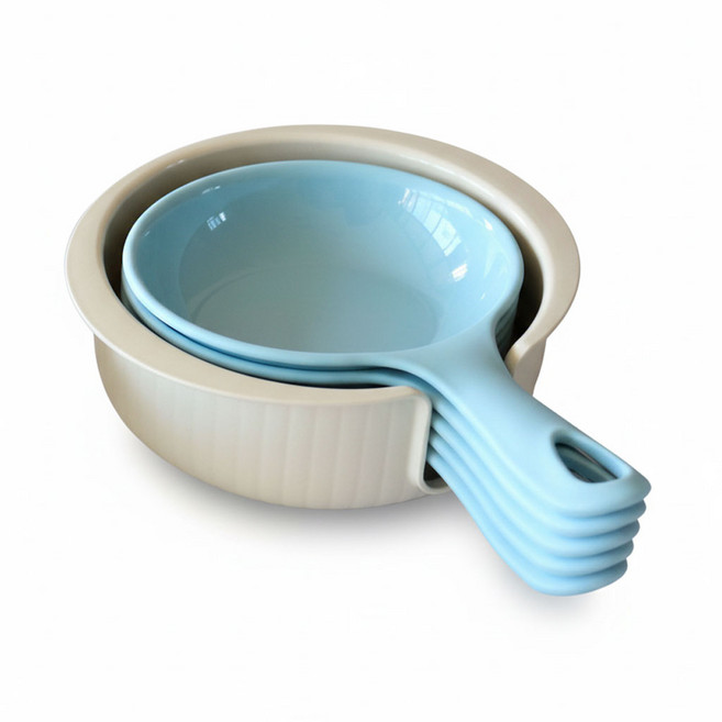 키친9단 먹방 캠핑용 안주접시 라면접시 손잡이 앞접시 5개 + 정리대 세트, 스카이블루, 접시 5P + 정리대 1P, 1세트