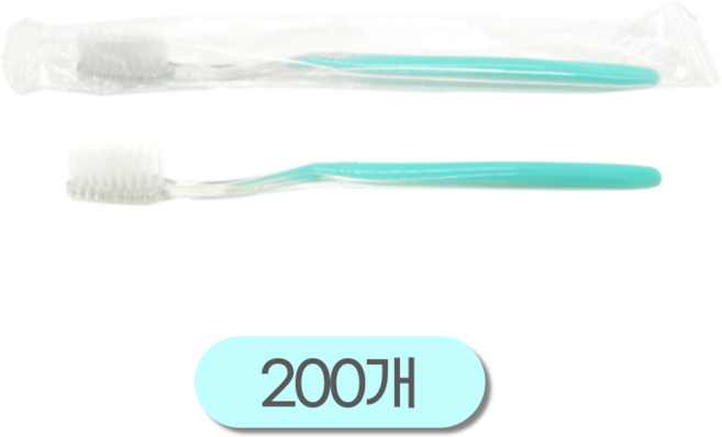 일회용 고급미세모 OPP 개별포장 칫솔 그린, 1개입, 200개
