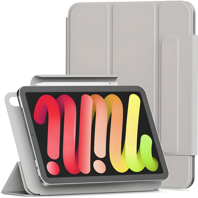 신지모루 마그네틱 폴리오 애플펜슬 커버 아이패드 케이스, 웜 그레이, 1개