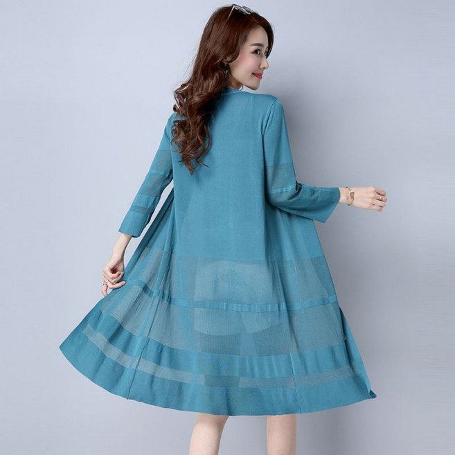 Vezri 여성용 긴팔 롱 가디건 얇은 여름 가을 실크 캐주얼 스타일리쉬한 상의