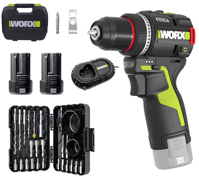 웍스 WU135 풀세트 스마트클러치 소형 무선 충전 WORX 드릴 드라이버 너구리해외쇼핑, 1개