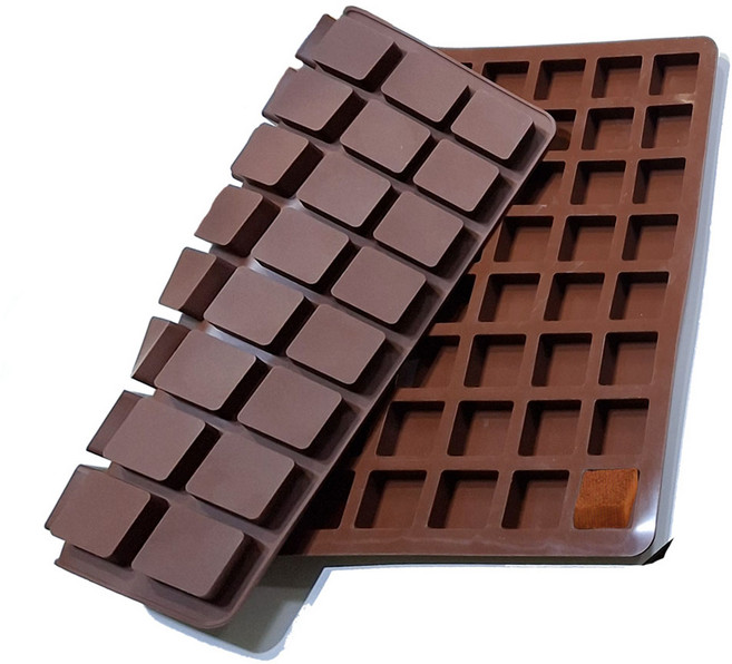 미니 사각 파베초콜릿 아이스큐브 젤리 쫀득쿠키몰드 80구, 1개, 브라운