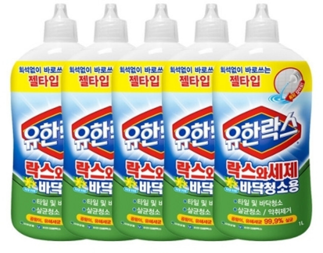 유한 유한락스 락스와세제 바닥청소용 1L x 5개, 기본상품