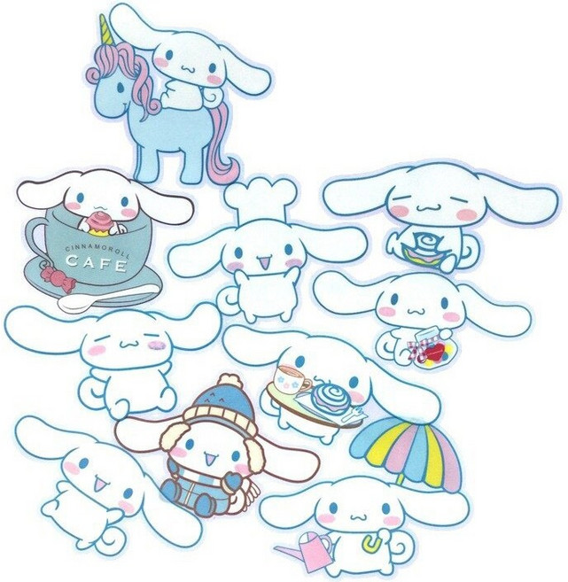디즈니 산리오 캐릭터 투명 빅 스티커 노트북 캐리어스티커, 시나모롤, 1개