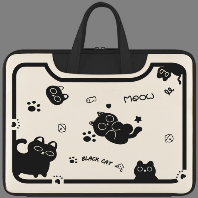 ANYOU 직장인 학생들이 예쁜 캐릭터를 휴대하기 좋은 노트북 가방, 캐릭터 고양이, 1개