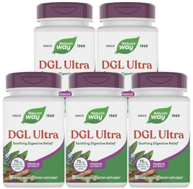 Nature's Way 네이처스웨이 DGL 울트라 프리미엄 감초 루트 추출물 캡슐 90정, 5개