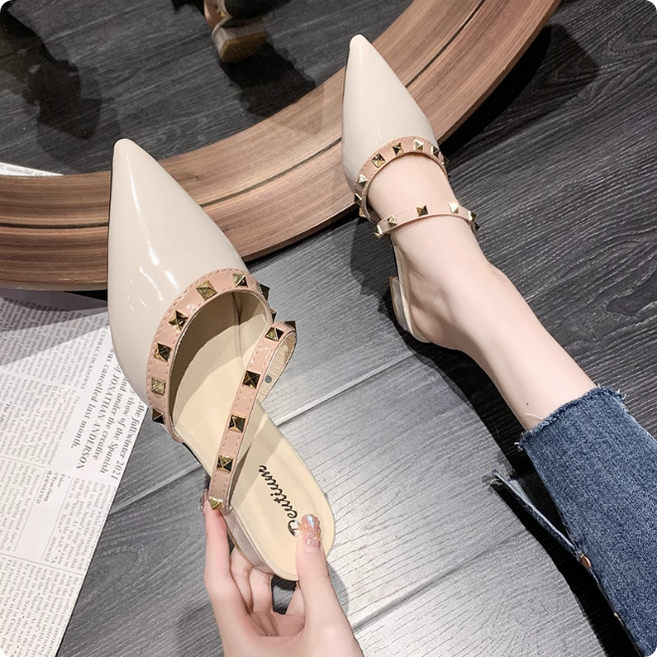 쌍천 여성 슬리퍼 뮬 스틸레토 하이힐 3cm 통굽 블로퍼 A25101403