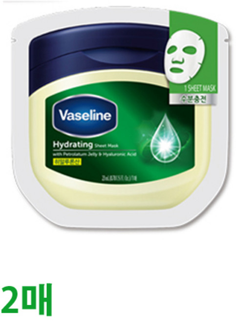 바세린 수분 시트 마스크, 1개입, 2개