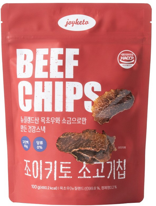 조이키토 소고기칩 대용량 그래스페드 목초우 단백질 스낵, 1개, 100g