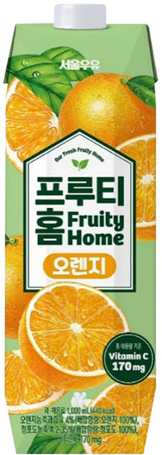 서울우유 프루티홈 오렌지, 1L, 3개