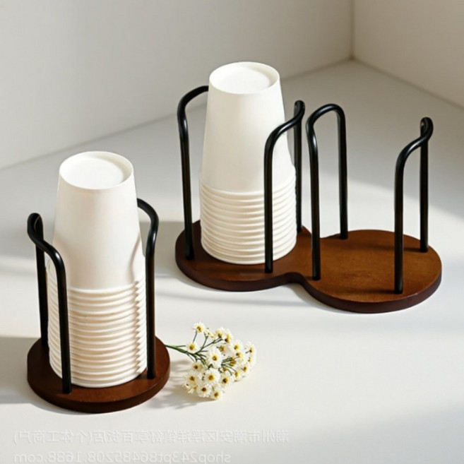 원목 종이컵 홀더 거치대 종이컵 정리 받침, 싱글