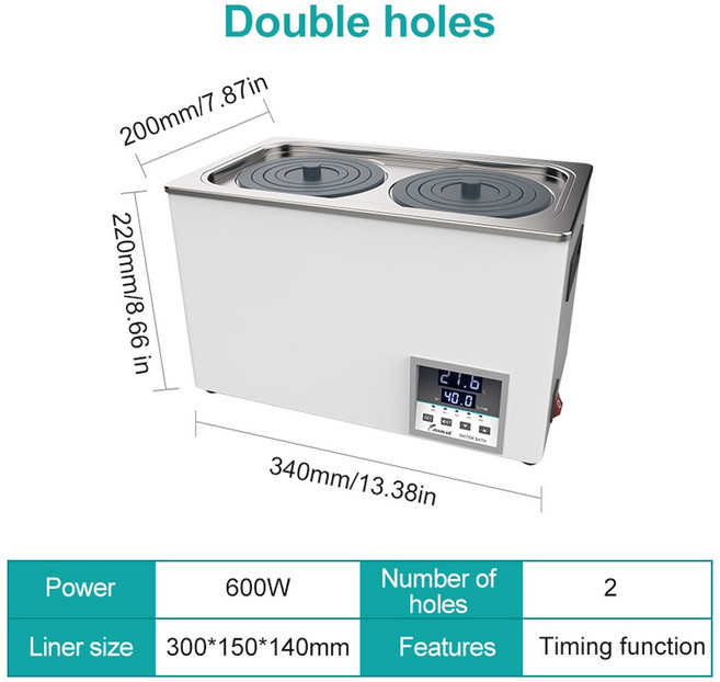 JOAN 수조 실험실 난방 온도 조절 장치 2 디지털 구멍 조절기 항온 디스플레이 장비 탱크, AU 플러그, Water Bath