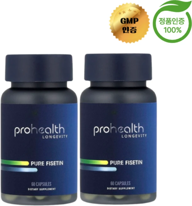1+1 프로헬스 롱제비티 퓨어 피세틴 250mg 캡슐 60정, 2개 - 쿠팡
