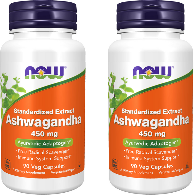 NOW Foods 南非醉茄 450mg 素食膠囊 純素, 90錠, 2個