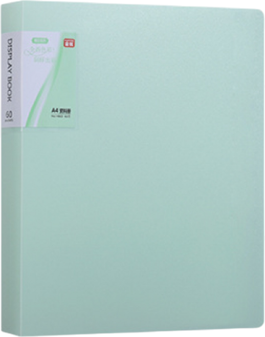 文件夾 A4多頁文件夾 資料本 資料簿 透明內頁 多頁收納夾 A4夾 檔案夾【OS016】, 1個, 60頁-綠色, 綠色