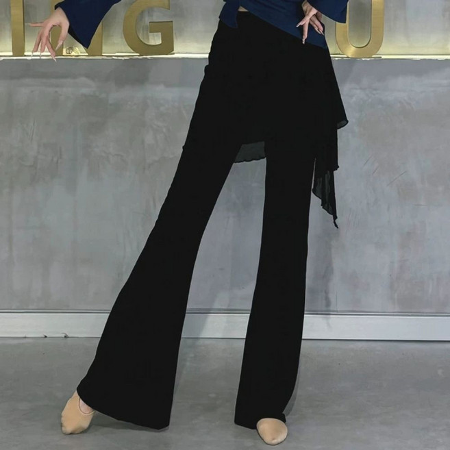 연영과 입시복 재즈바지 부츠컷 댄스연습 라틴 블랙, D. XL