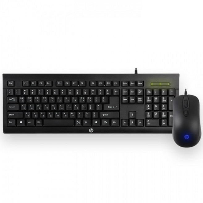 HP KM100 Combo (키스킨 미포함), 블랙, 유선키보드마우스 세트 - KM100
