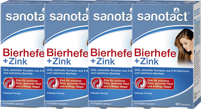 자노탁트 비어헤페 징크 아연 타블렛, 60정, 4개