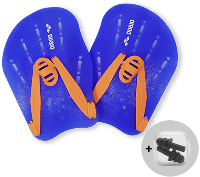 아레나 스트로크훈련 핸드패들 강습용 풀판 수영훈련용품 (MT 귀마개 지급), 블루
