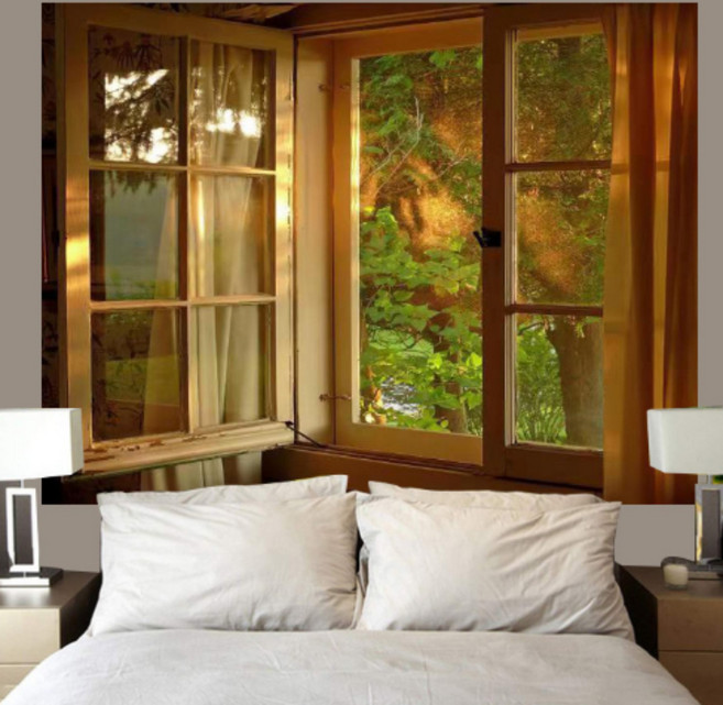 테피스트리 가림막천 GW몰 패브릭 포스터 대형, 창문D