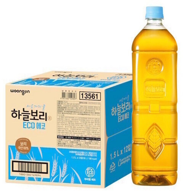 하늘보리에코 1.5Lx12개 1박스 유 무라벨 랜덤