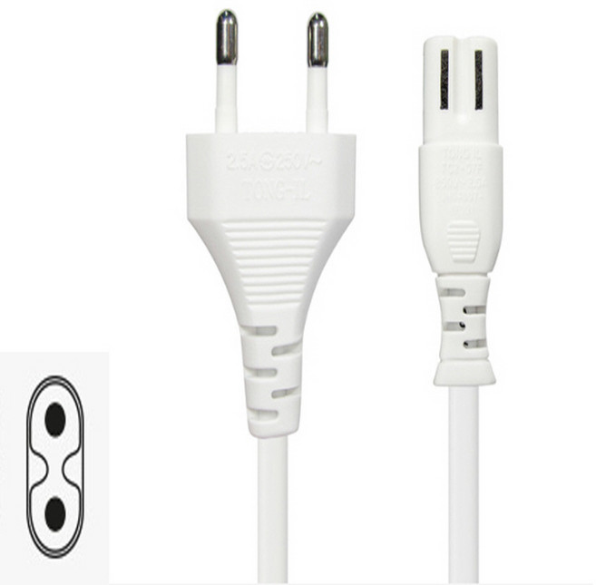 화이트 국산 8자코드 220V 1m 케이블 파워연장 AC전기선 컴퓨터노트북 PC모니터 어댑터전원선 오디오게임기, 1개