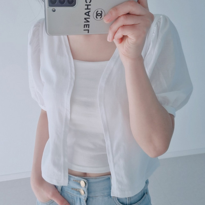 존예핏 퍼프소매 면소재 볼레로 여름볼레로 숏볼레로 반팔볼레로 크롭볼레로 가디건 여름가디건 반팔가디건 숏가디건 휴향지 비치웨어 캐주얼 원피스 티셔츠 레이어드 크롭 글램 섹시