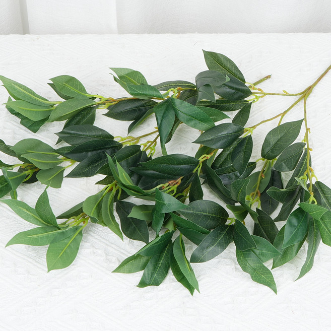 에이치엠데코 조화 나무 가지 월계수가지 인테리어 조화 장식, 그린, 2개