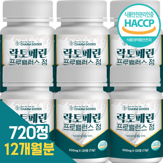 고함량 락토페린 프리미엄 정, 12개월분, 6개, 120정