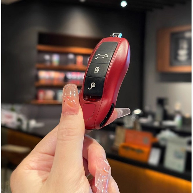 PRC 포르쉐 호환 키케이스 차키 키링 자동차 키홀더, A타입, 6_버건디