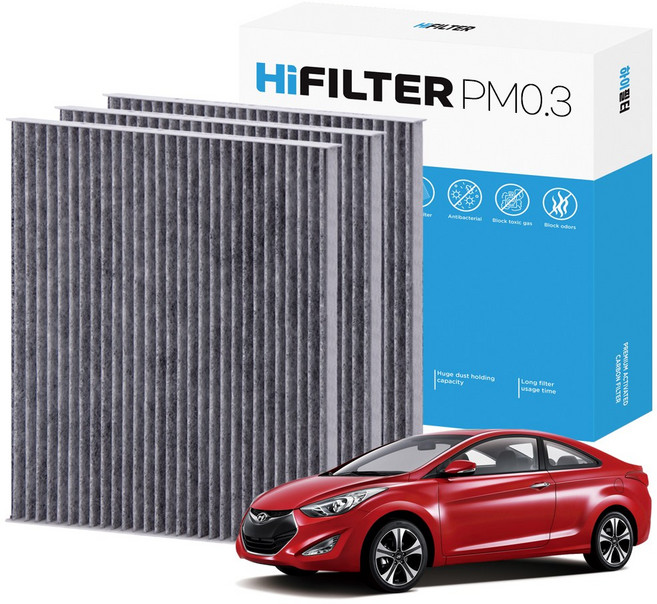 2+1 하이필터 PM0.3 활성탄 자동차 에어컨필터, 3개, 아반떼 쿠페 JK (5세대) H10E105