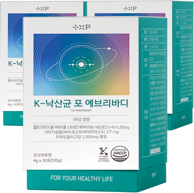 k낙산균 포 에브리바디 셀프 보호막 강력한 생존력 특허받은 낙상균 생균 유산균 대사산물 유산균먹이 3종 배합 포뮬러 분말, 120g, 3개, 30회분