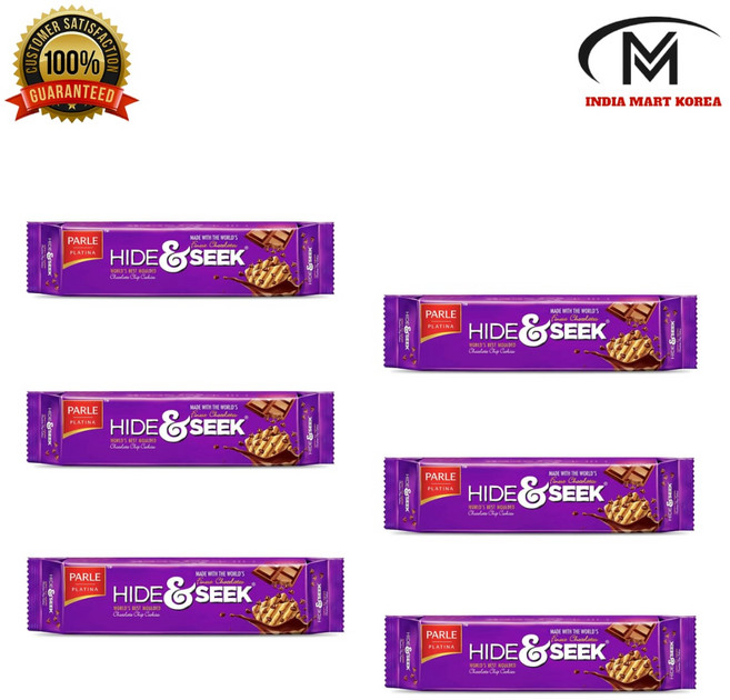 PARLE Hide&Seek choco chip cookies 초코 칩 쿠키, 121g, 6개